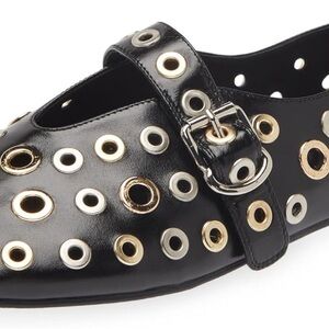 Jeffrey Campbell Black flats  with Metallic Accents
